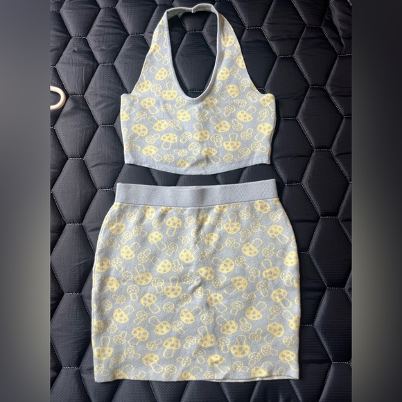 Motel Rocks Riani Baby shroom blue and yellow skirt and top set - Picture 4 of 6